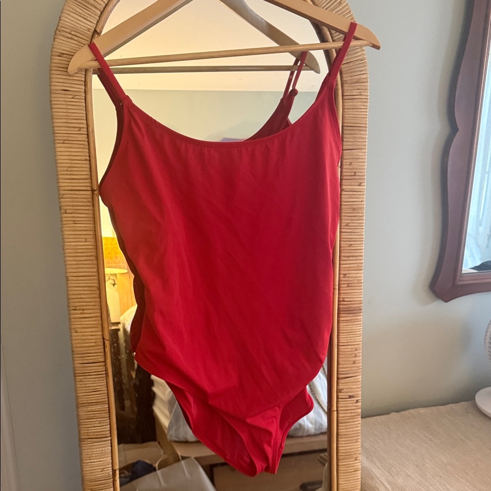 Andie Red Scoop-Front One-Piece Swimsuit